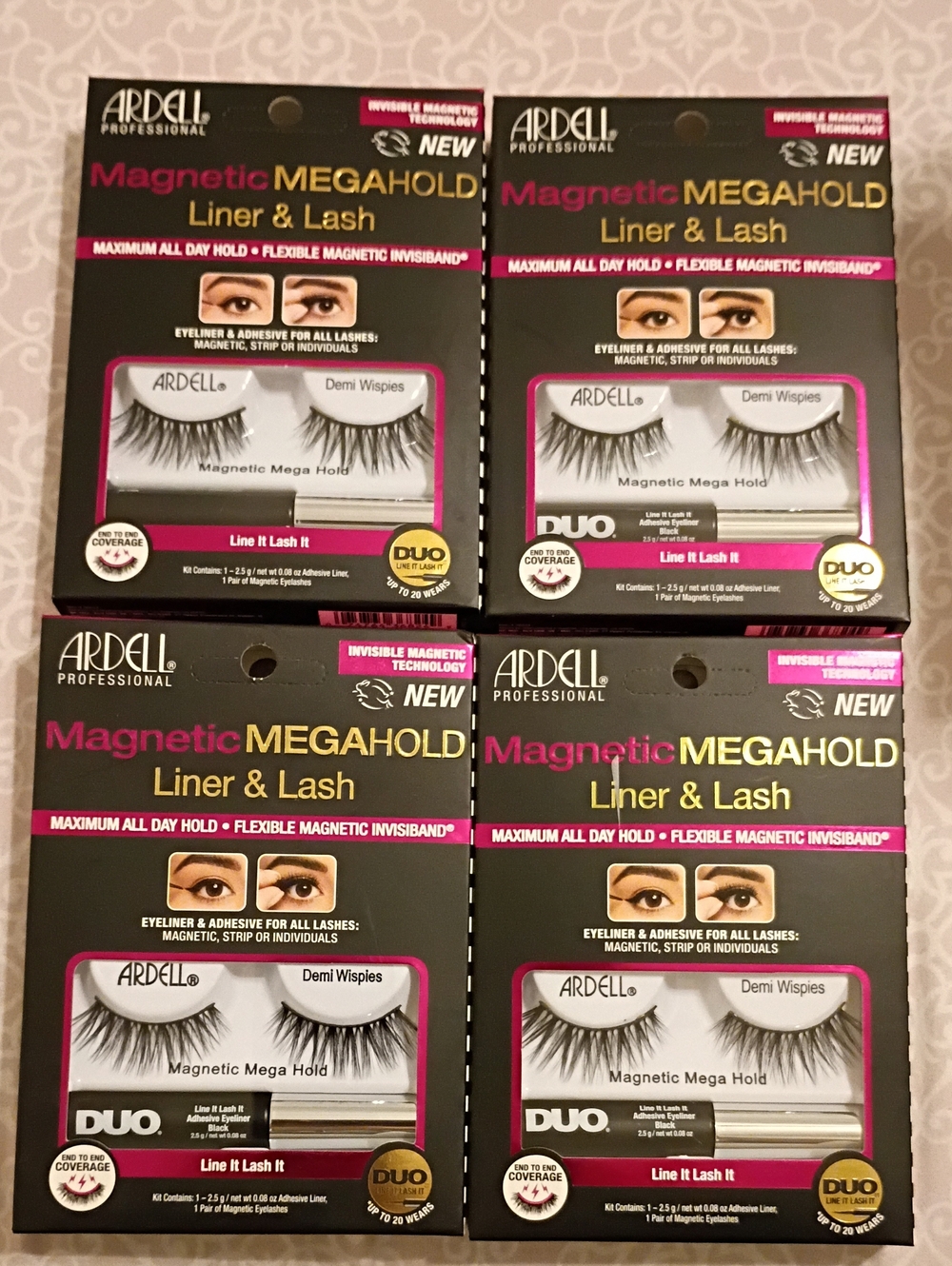 Ardell Magnetic Megahold Liner & Lash Duo Demi Wispies 4pk Bundle